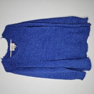 NWT Free People X Sandrine Rose Women's Blue/Metallic Oversized Sweater Medium